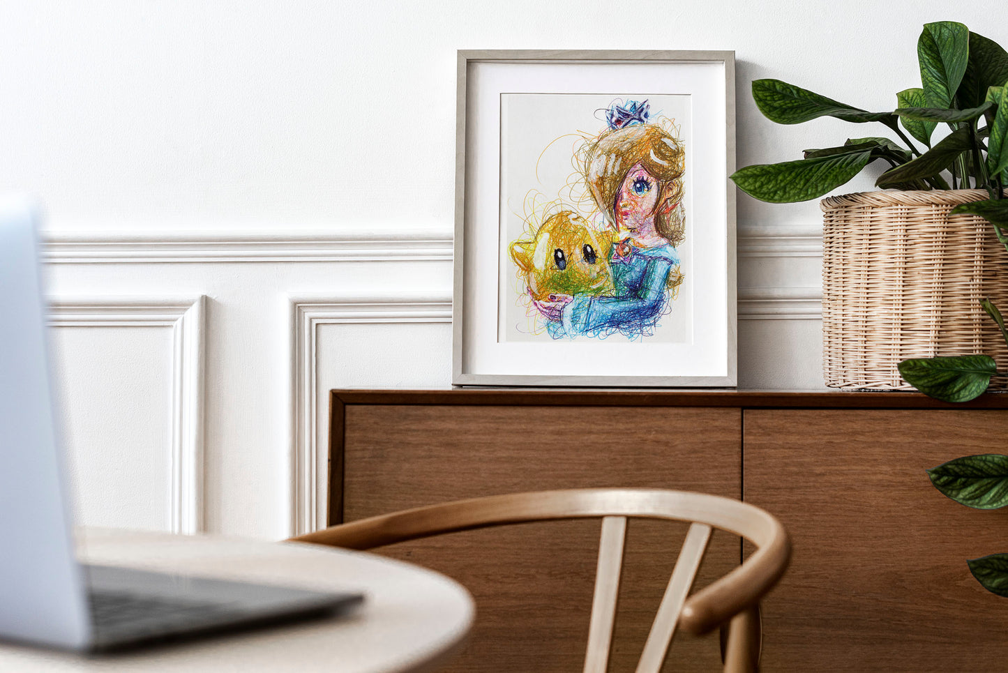 Rosalina Ballpoint Pen Scribble Art Print