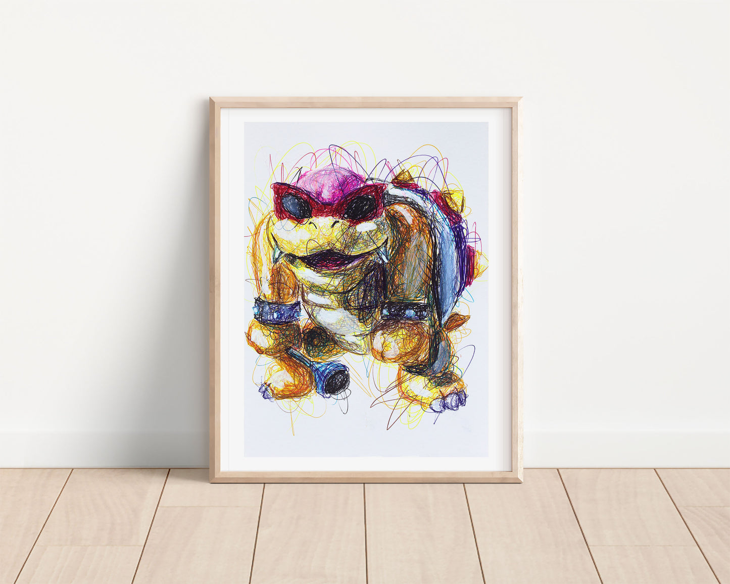 Roy Koopa Ballpoint Pen Scribble Art Print