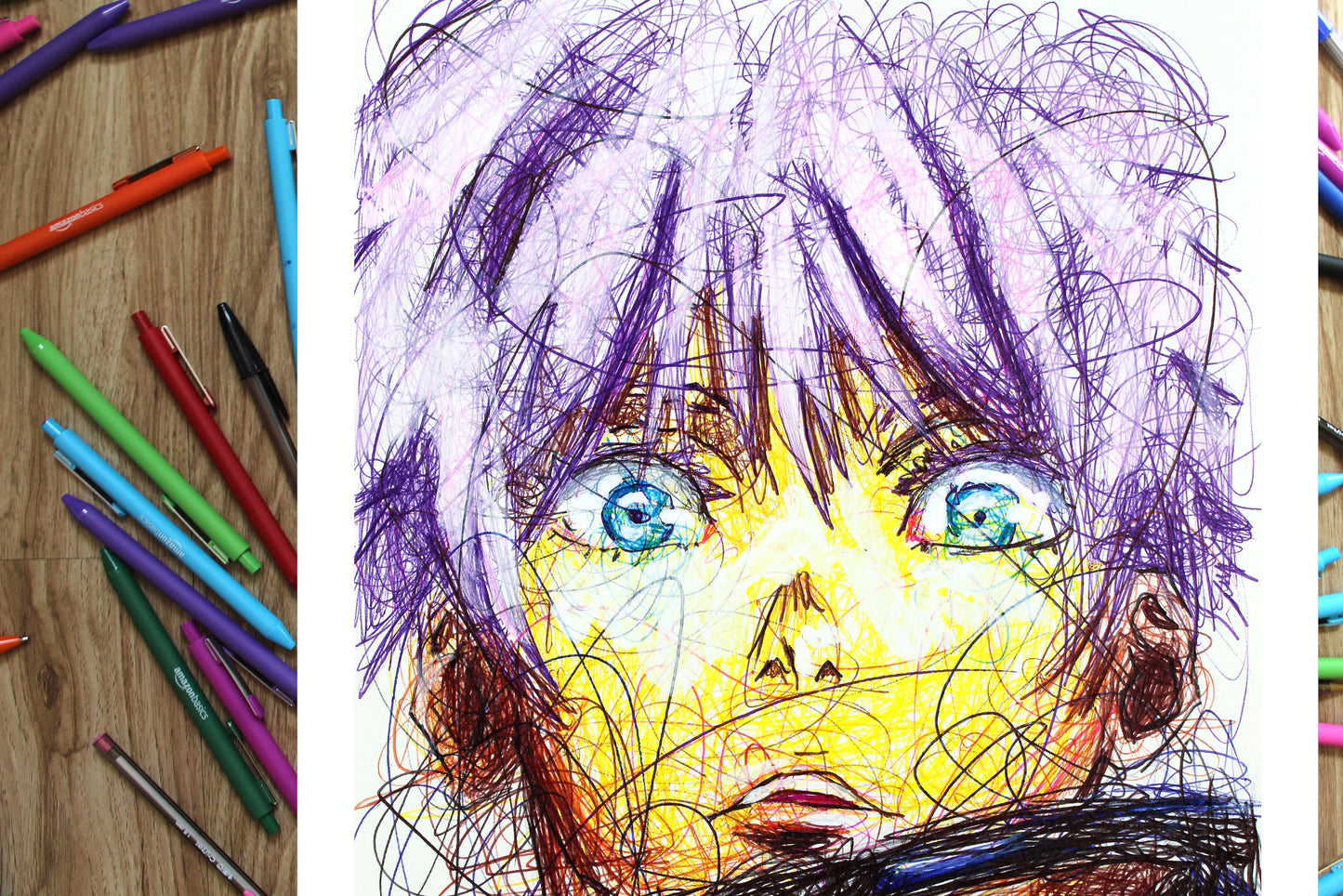 Satoru Gojo Ballpoint Pen Scribble Art Print-Cody James by Cody