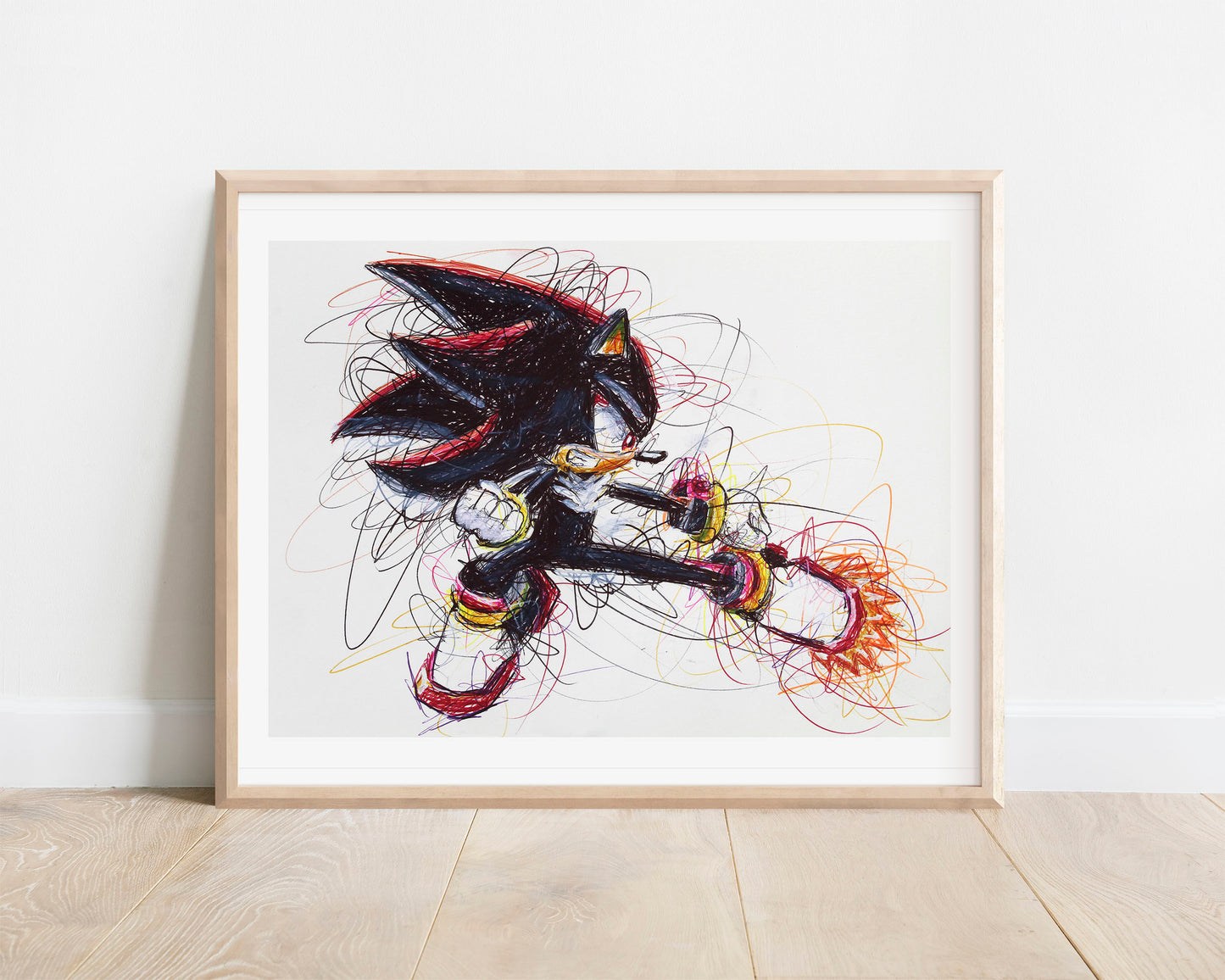 Shadow Ballpoint Pen Scribble Art Print