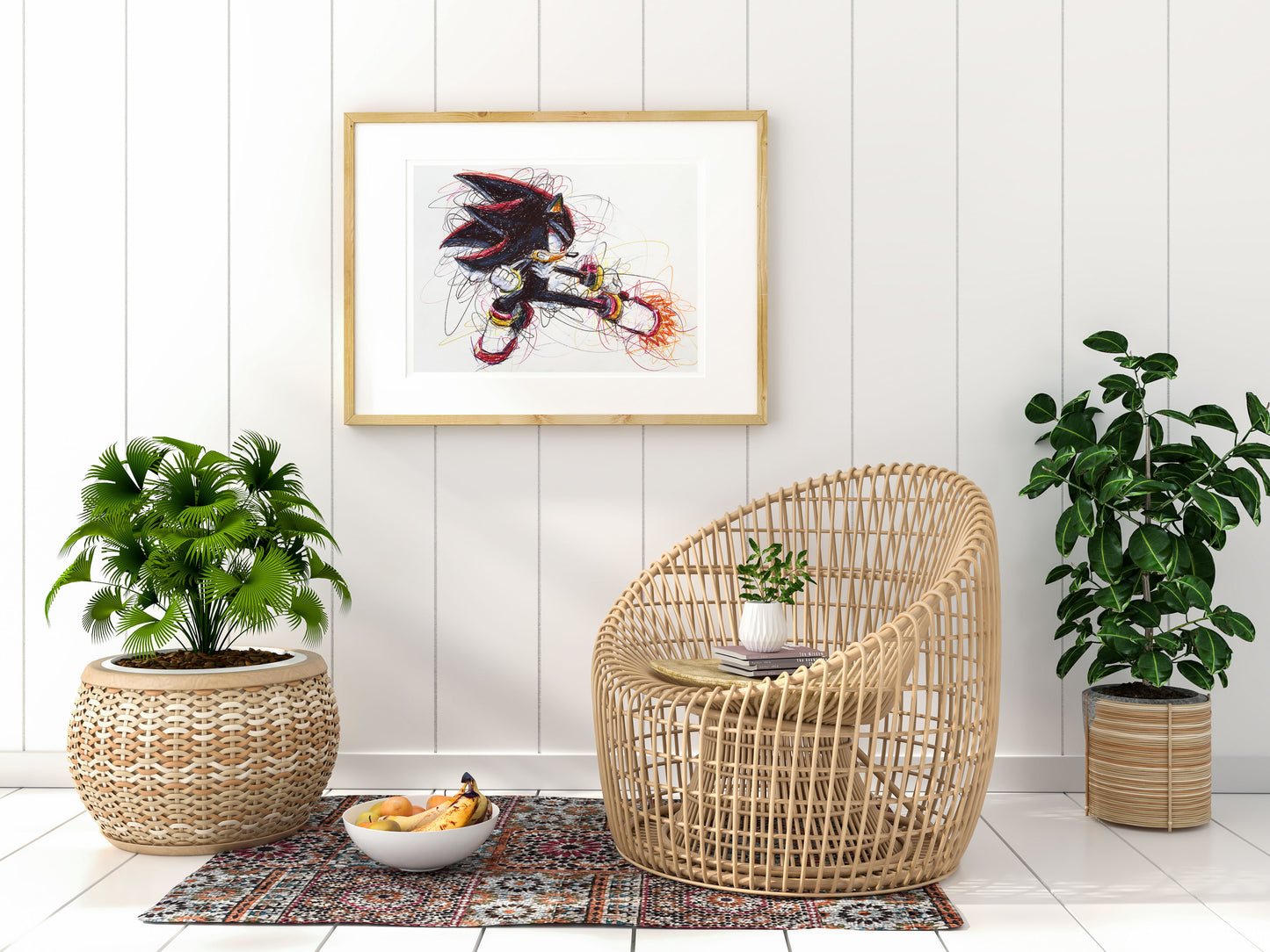 Shadow Ballpoint Pen Scribble Art Print