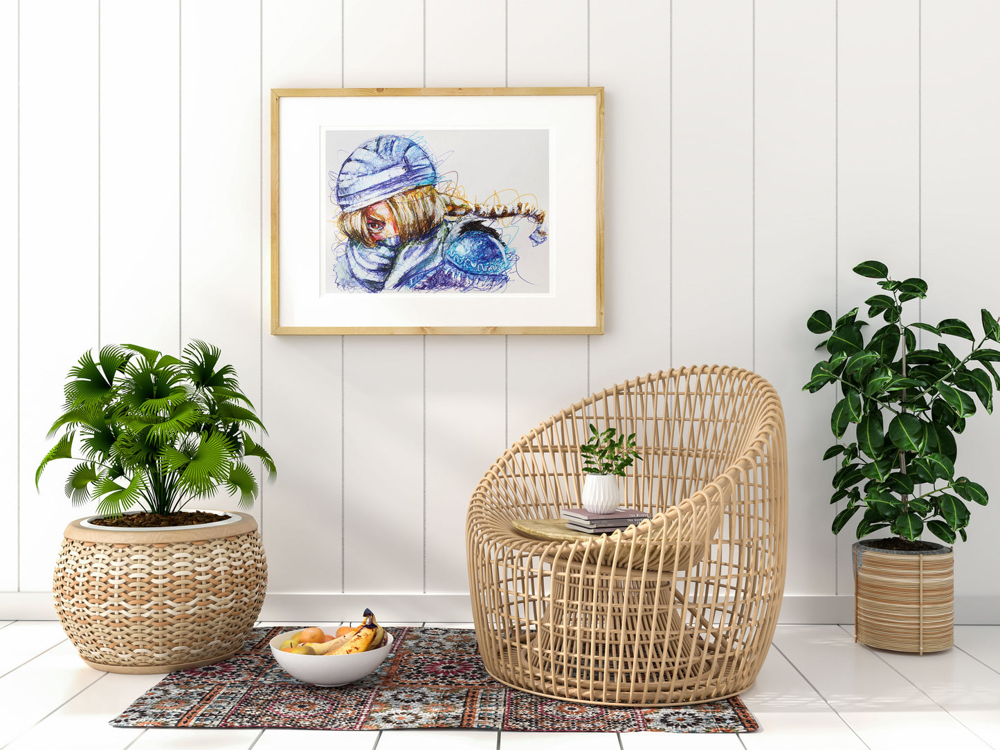Sheik Ballpoint Pen Scribble Art Print