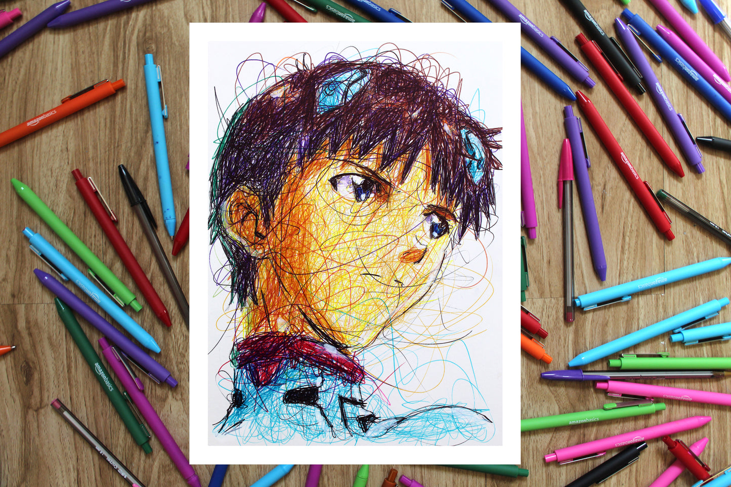 Shinji Ikari Ballpoint Pen Print