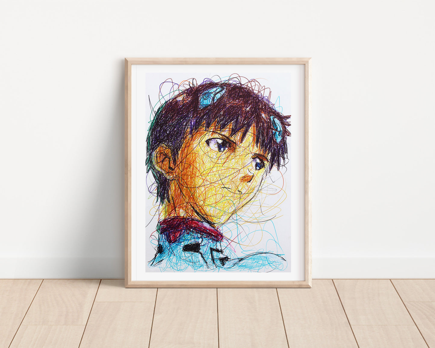 Shinji Ikari Ballpoint Pen Print