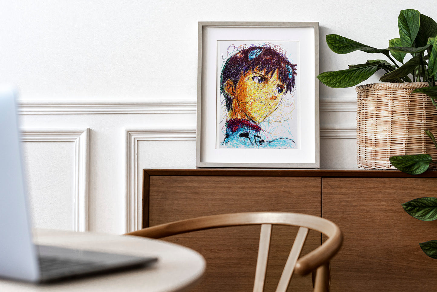 Shinji Ikari Ballpoint Pen Print
