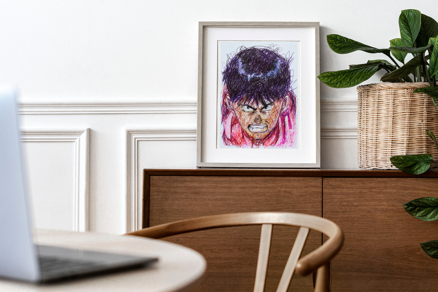 Shotaro Ballpoint Pen Scribble Art Print