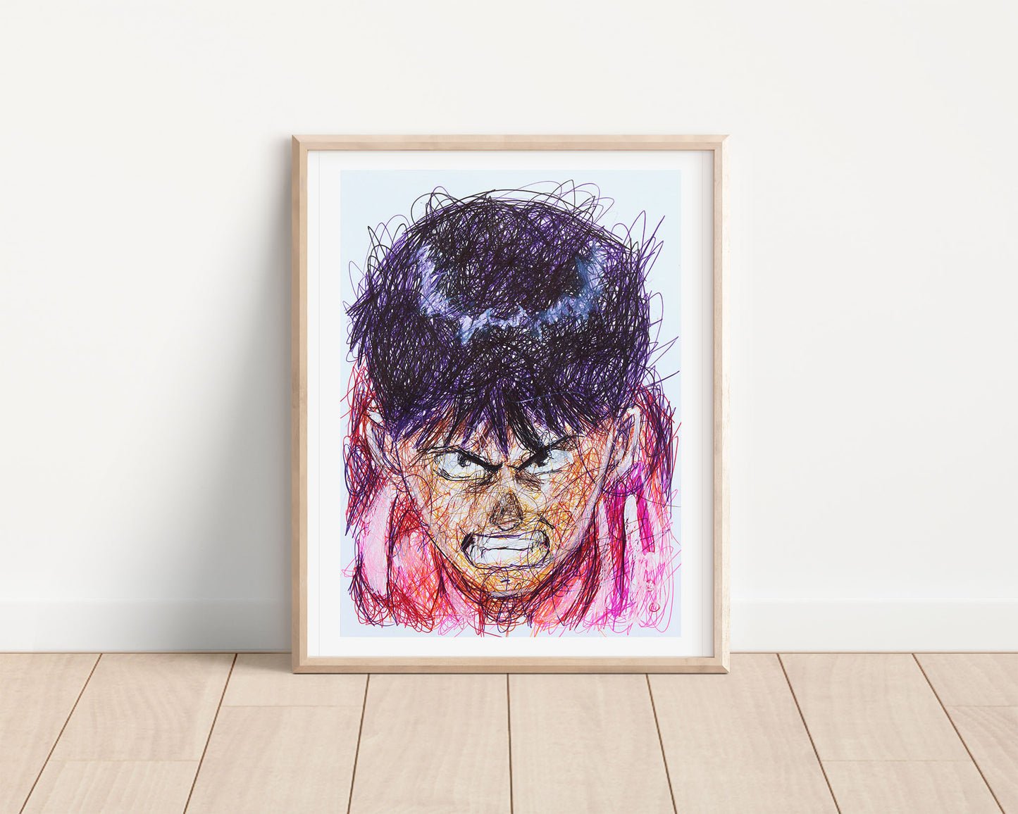 Shotaro Ballpoint Pen Scribble Art Print