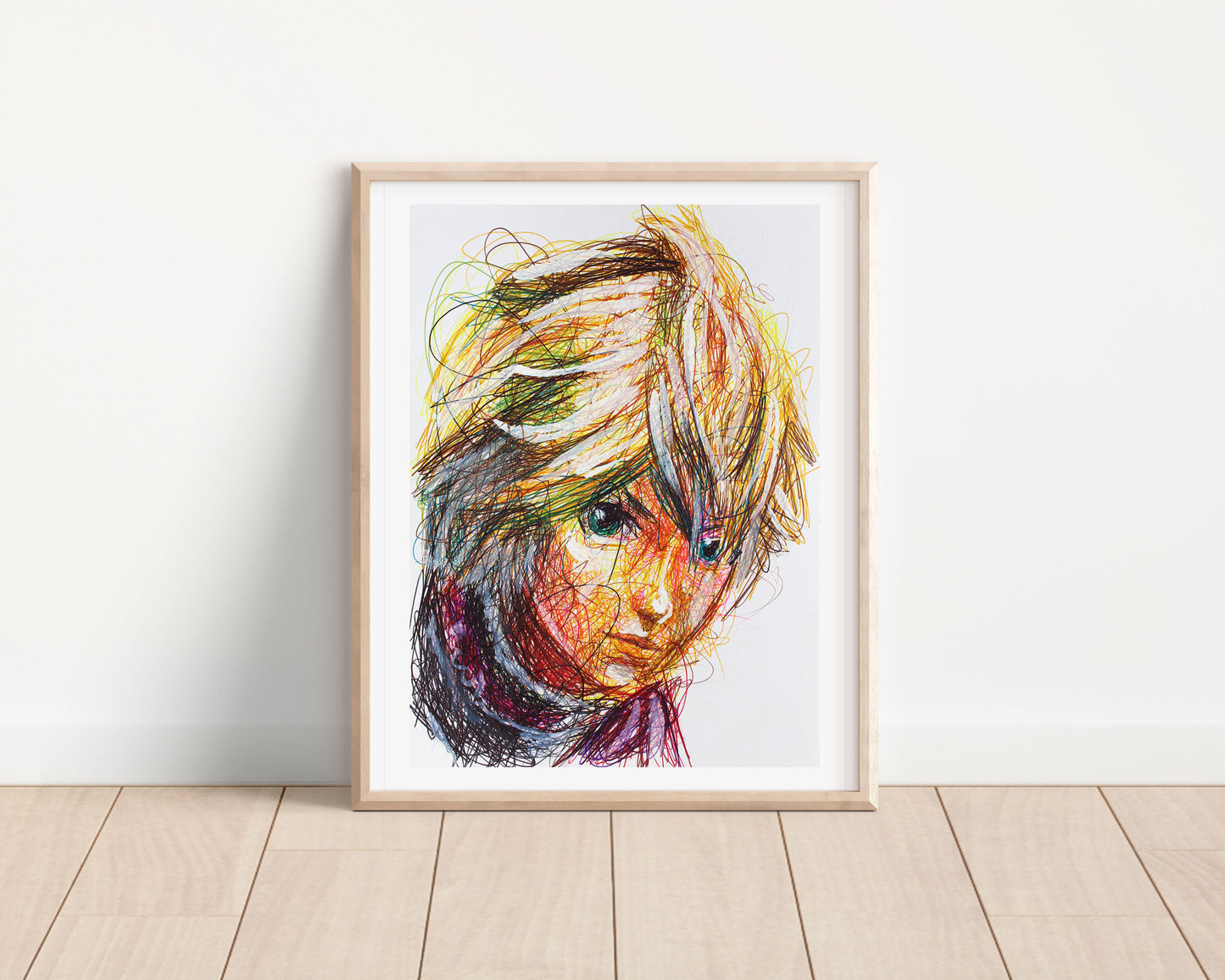Shulk Ballpoint Pen Scribble Art Print
