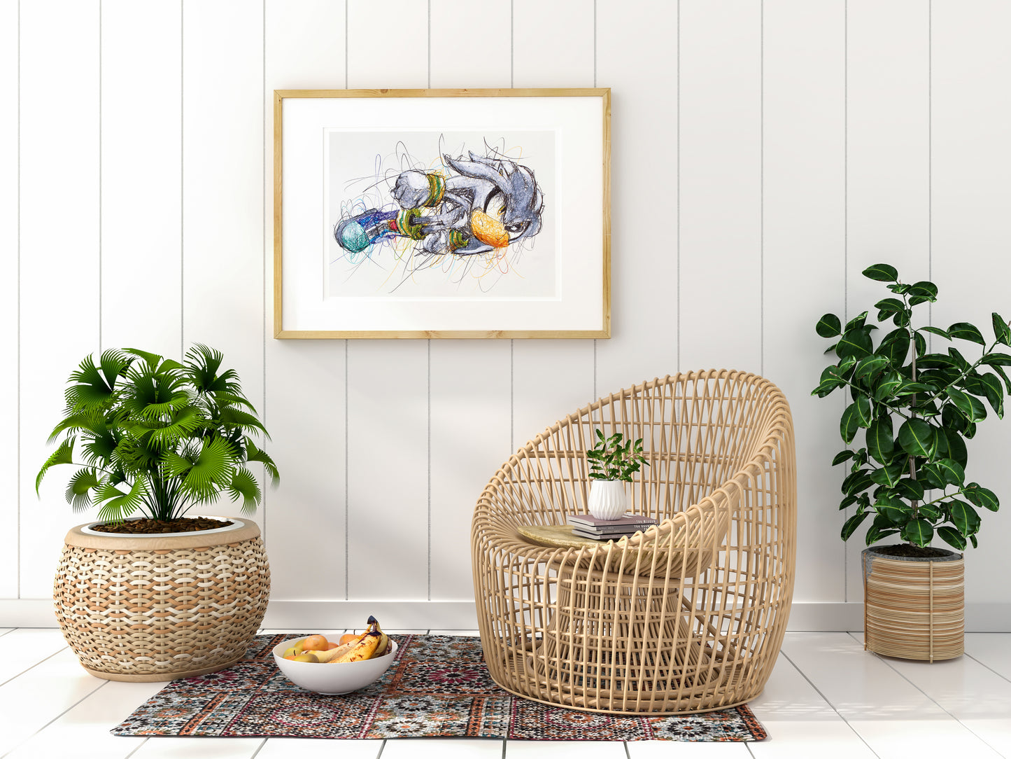 Silver Ballpoint Pen Scribble Art Print