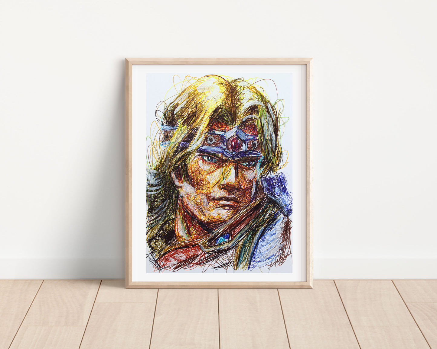 Simon Ballpoint Pen Scribble Art Print