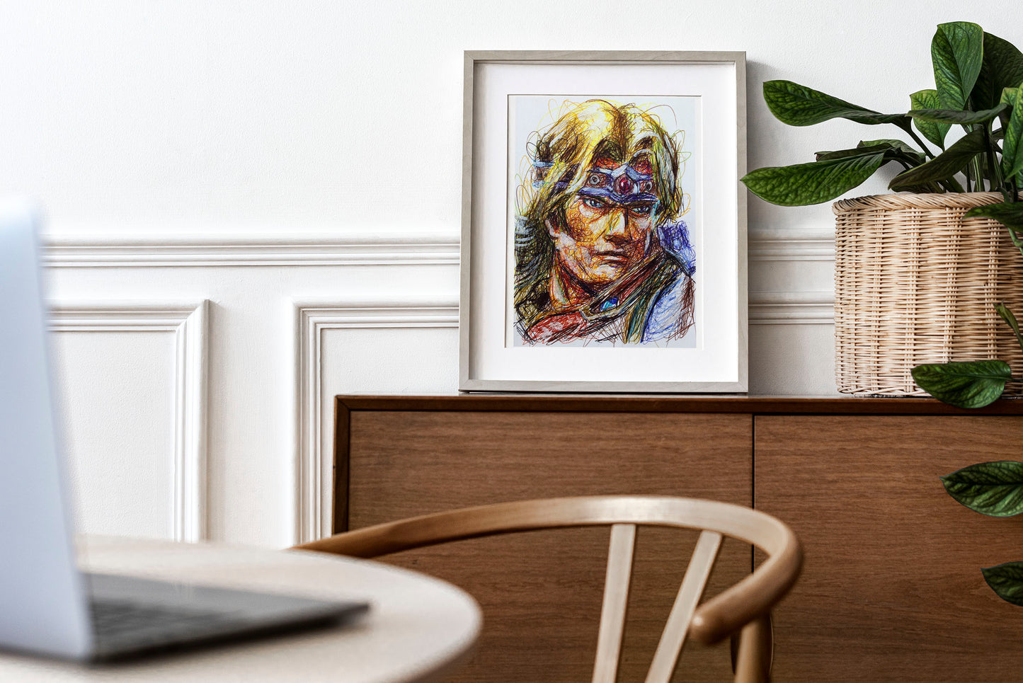 Simon Ballpoint Pen Scribble Art Print