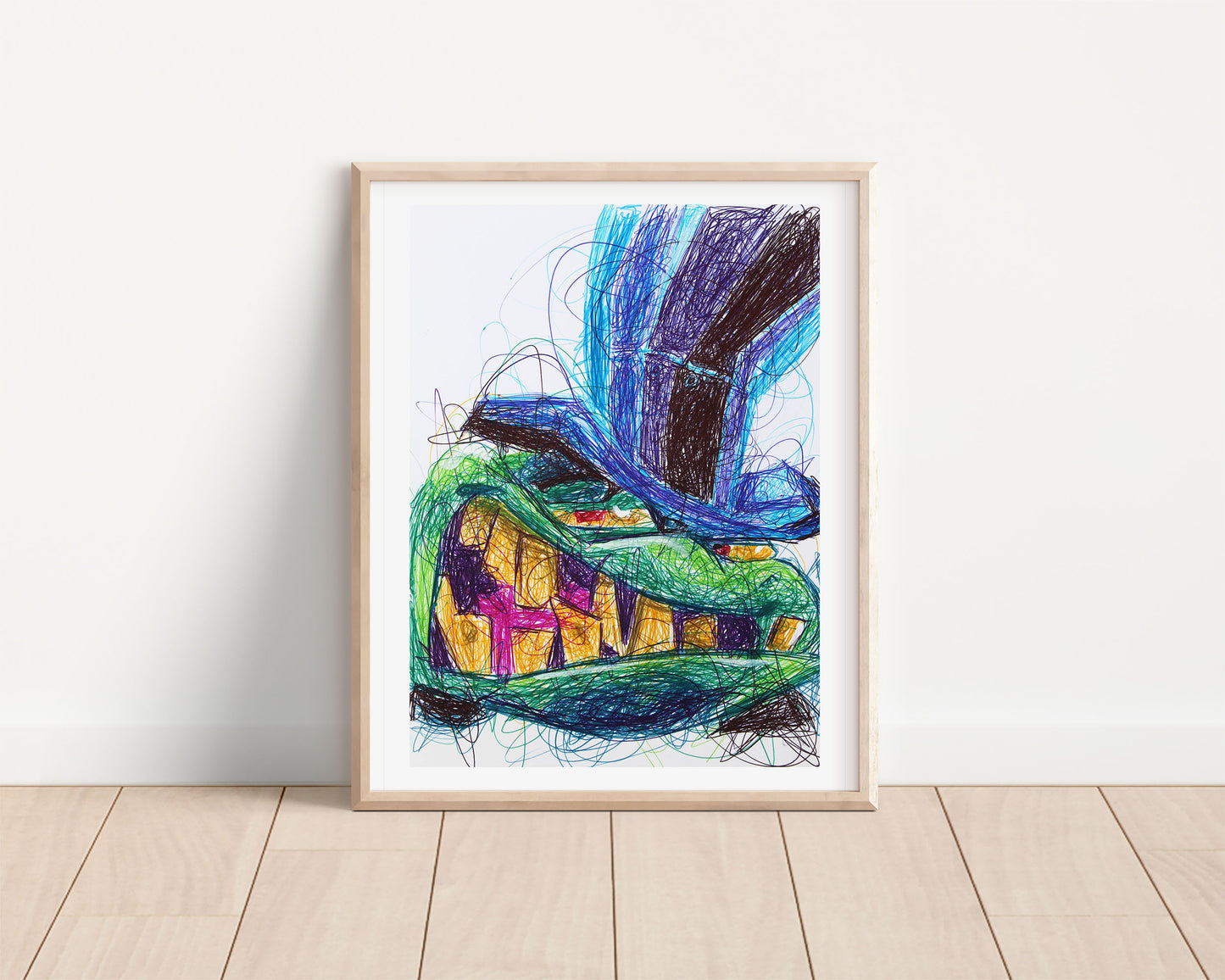 Sir Raleigh Ballpoint Pen Scribble Art Print