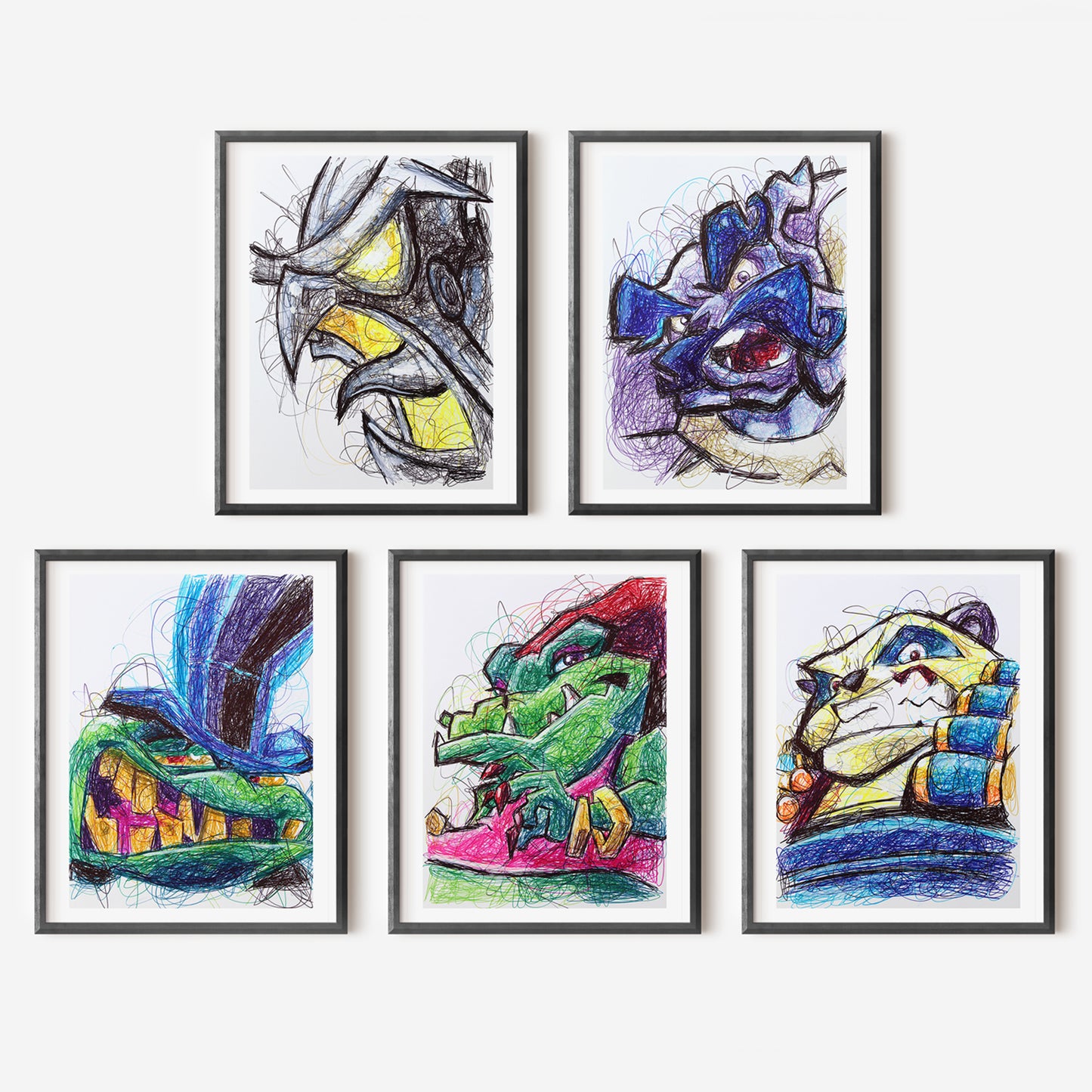 Sly Cooper Bosses Ballpoint Pen Art Print Set
