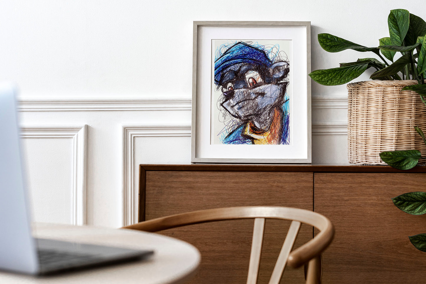 Sly Cooper Ballpoint Pen Scribble Art Print