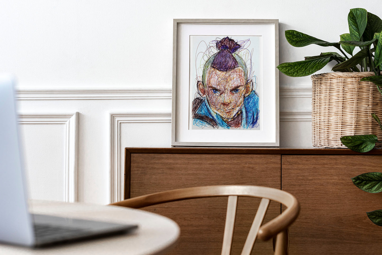 Sokka Ballpoint Pen Scribble Art Print