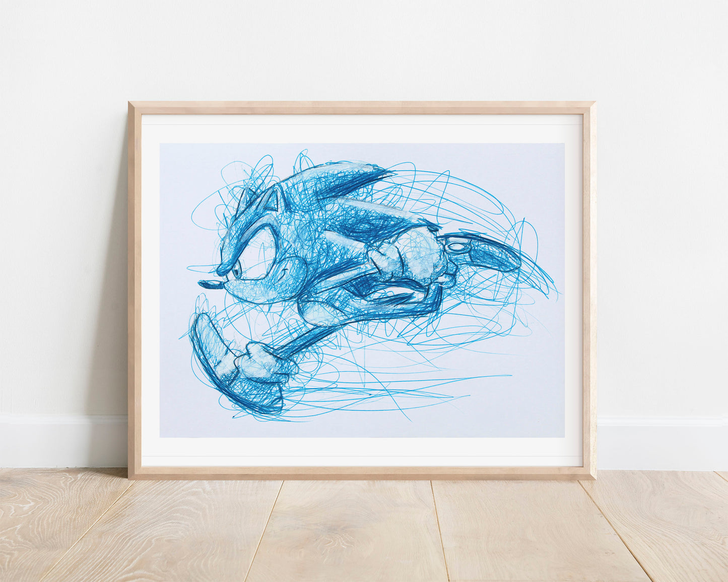 Sonic the Hedgehog Ballpoint Pen Scribble Art Print