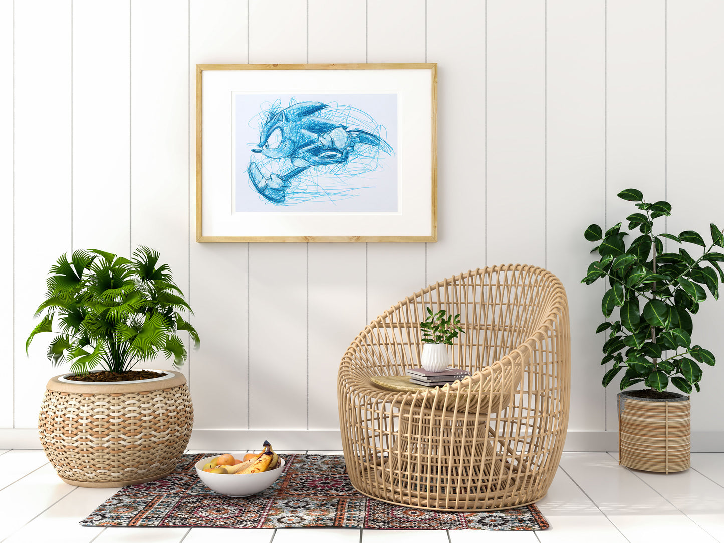 Sonic the Hedgehog Ballpoint Pen Scribble Art Print