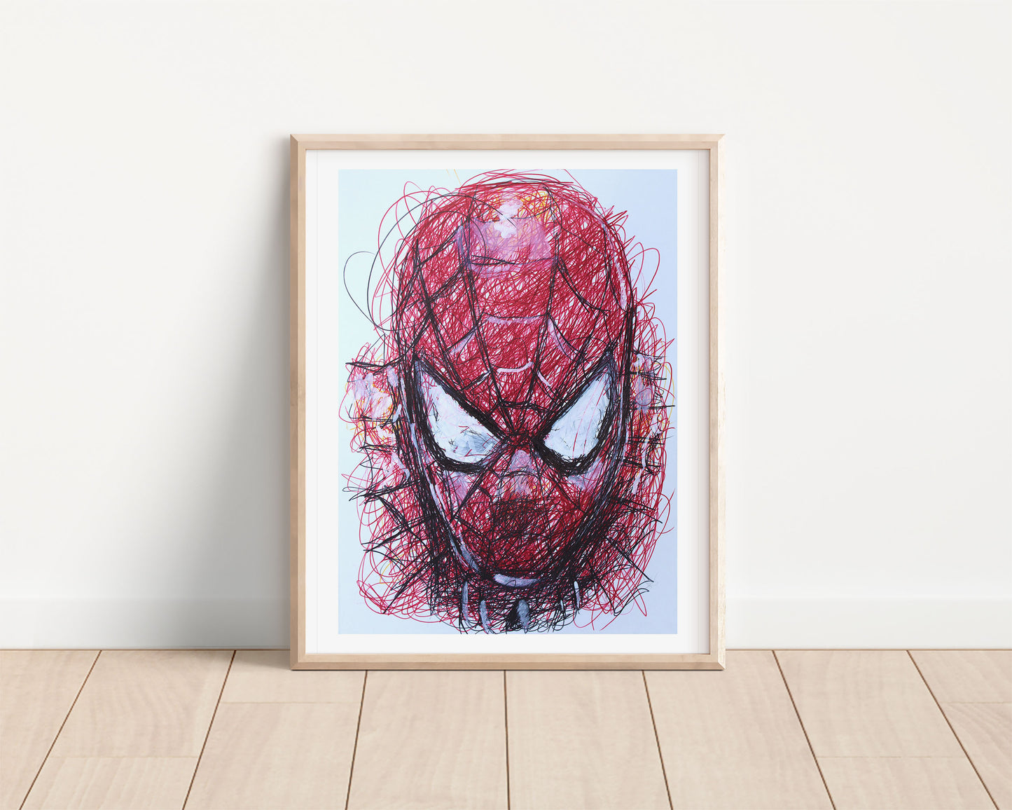 Spiderman Ballpoint Pen Scribble Art Print