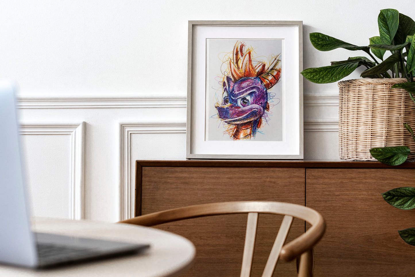 Spyro Ballpoint Pen Scribble Art Print