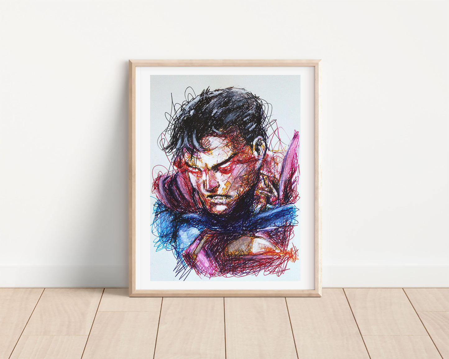 Superman Ballpoint Pen Scribble Art Print