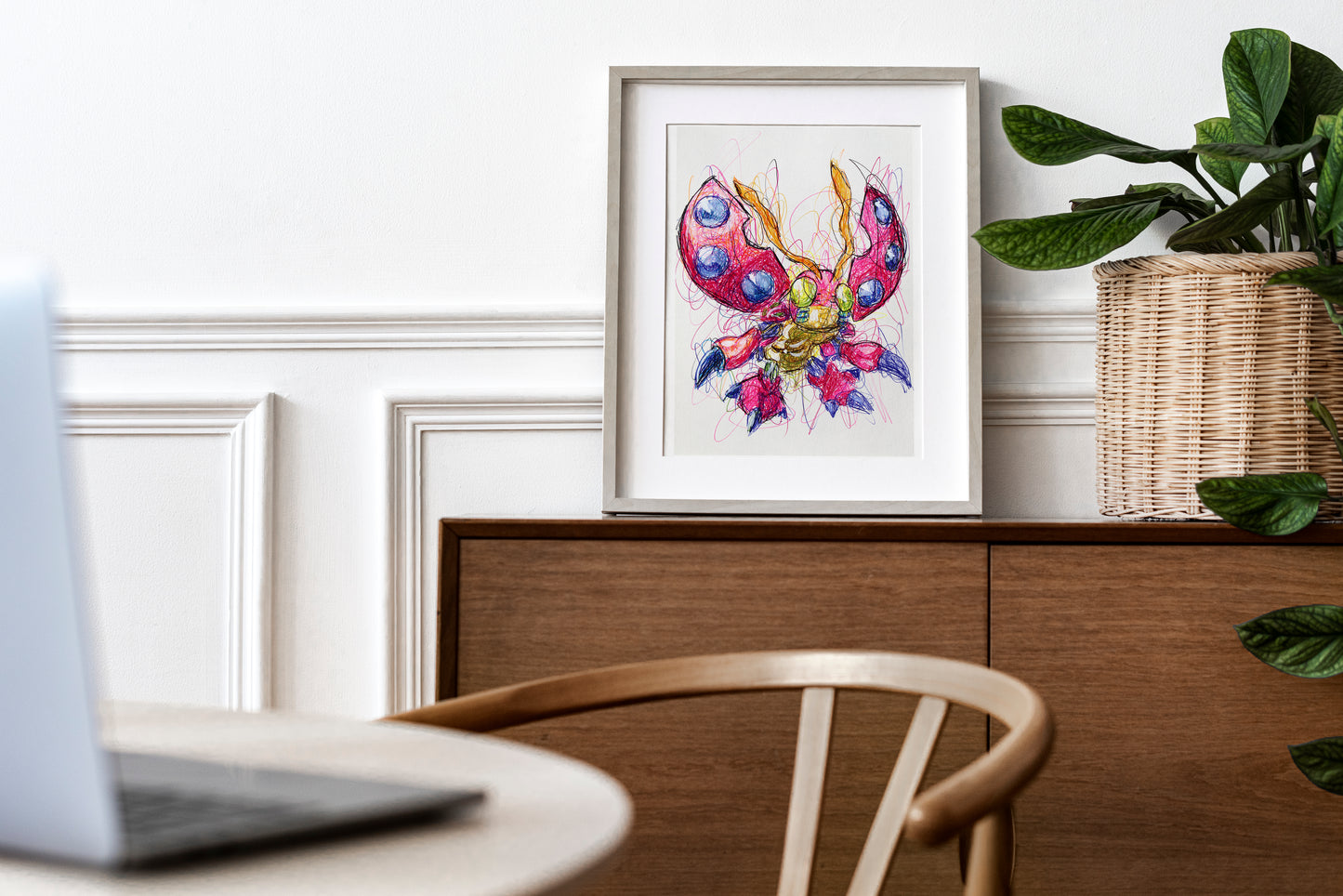 Tentamon Ballpoint Pen Scribble Art Print