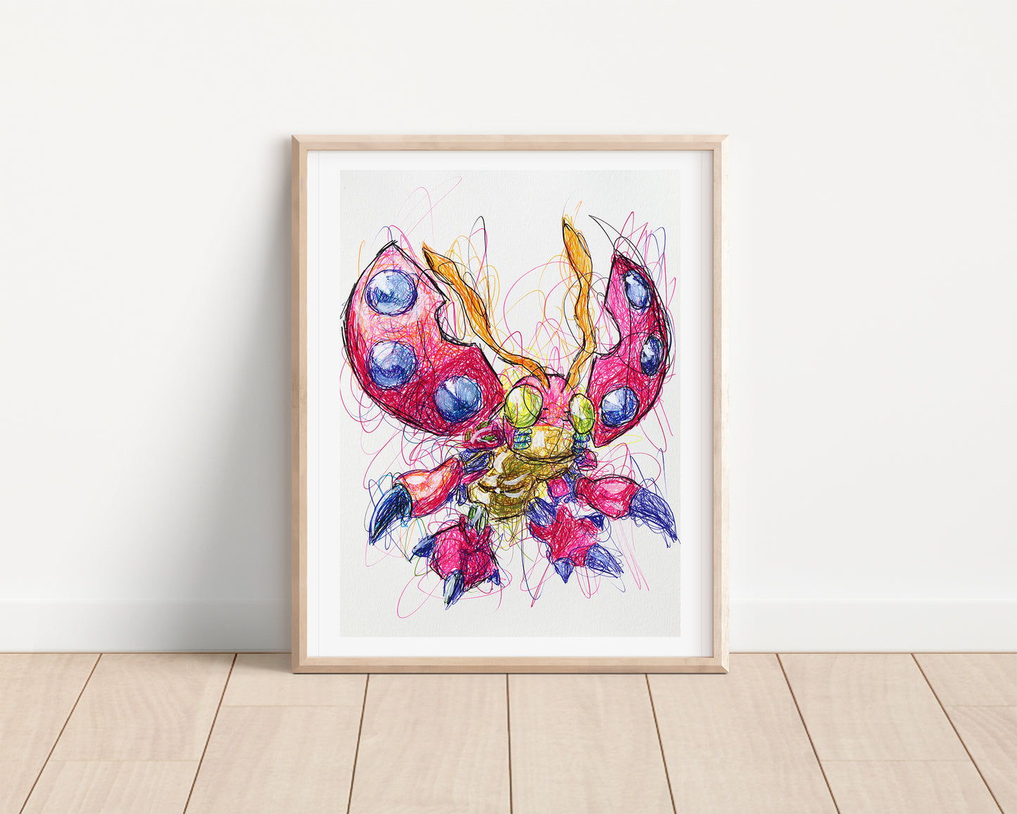 Tentamon Ballpoint Pen Scribble Art Print