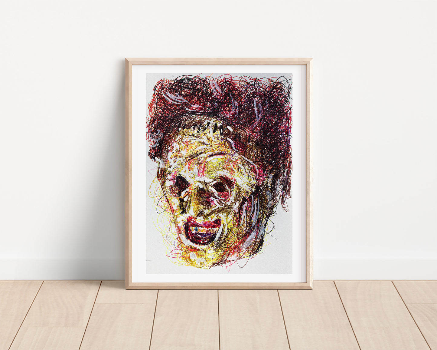 Texas Chain Saw Massacre Ballpoint Pen Scribble Art Print