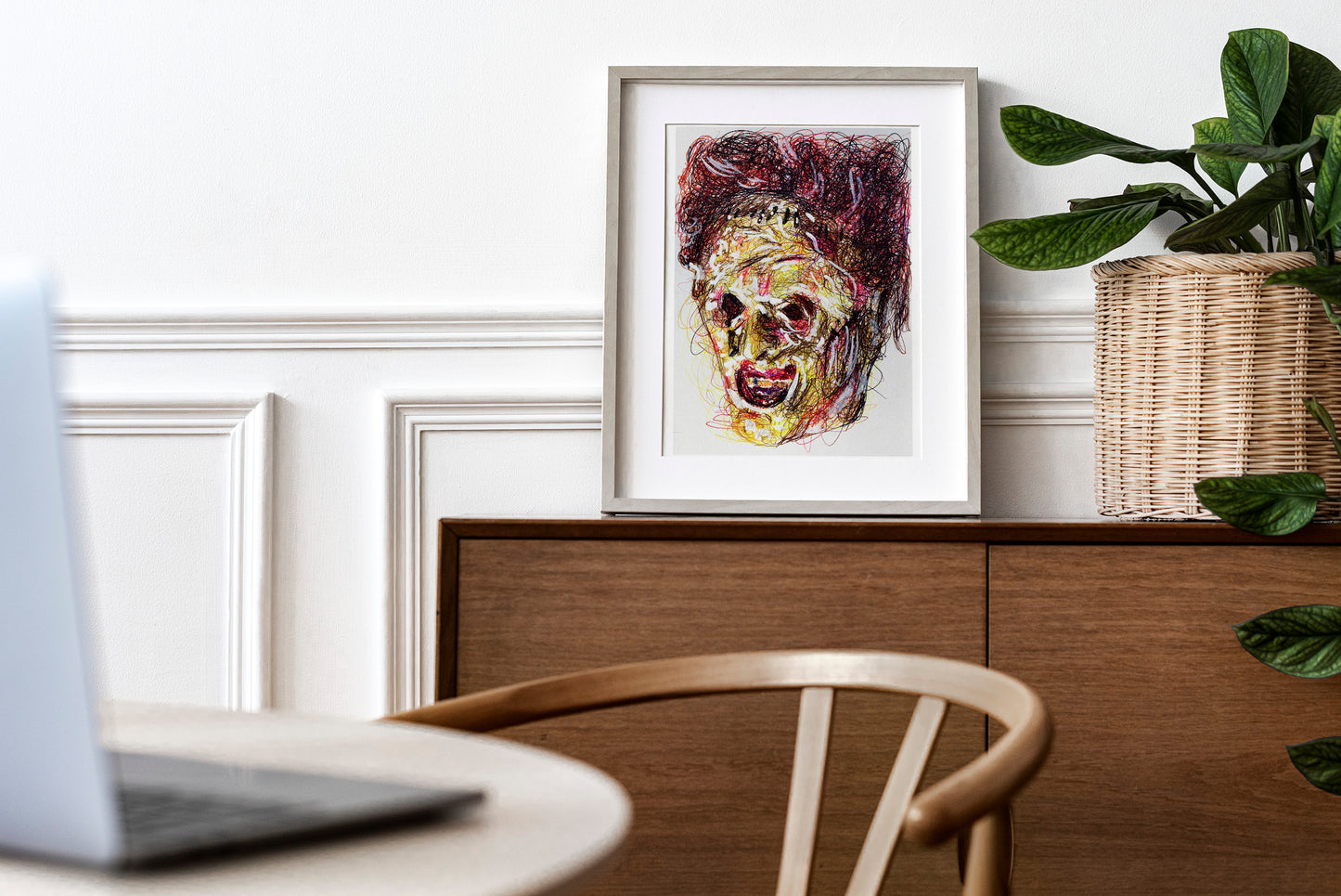 Texas Chain Saw Massacre Ballpoint Pen Scribble Art Print
