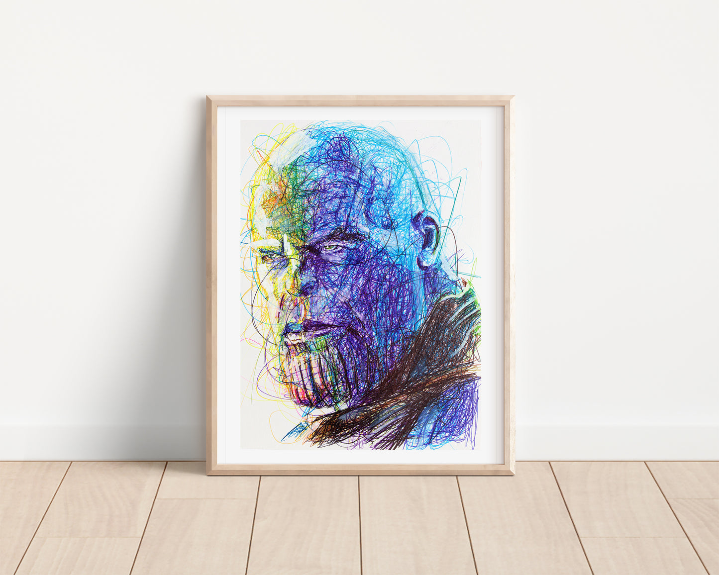 Thanos Ballpoint Pen Scribble Art Print