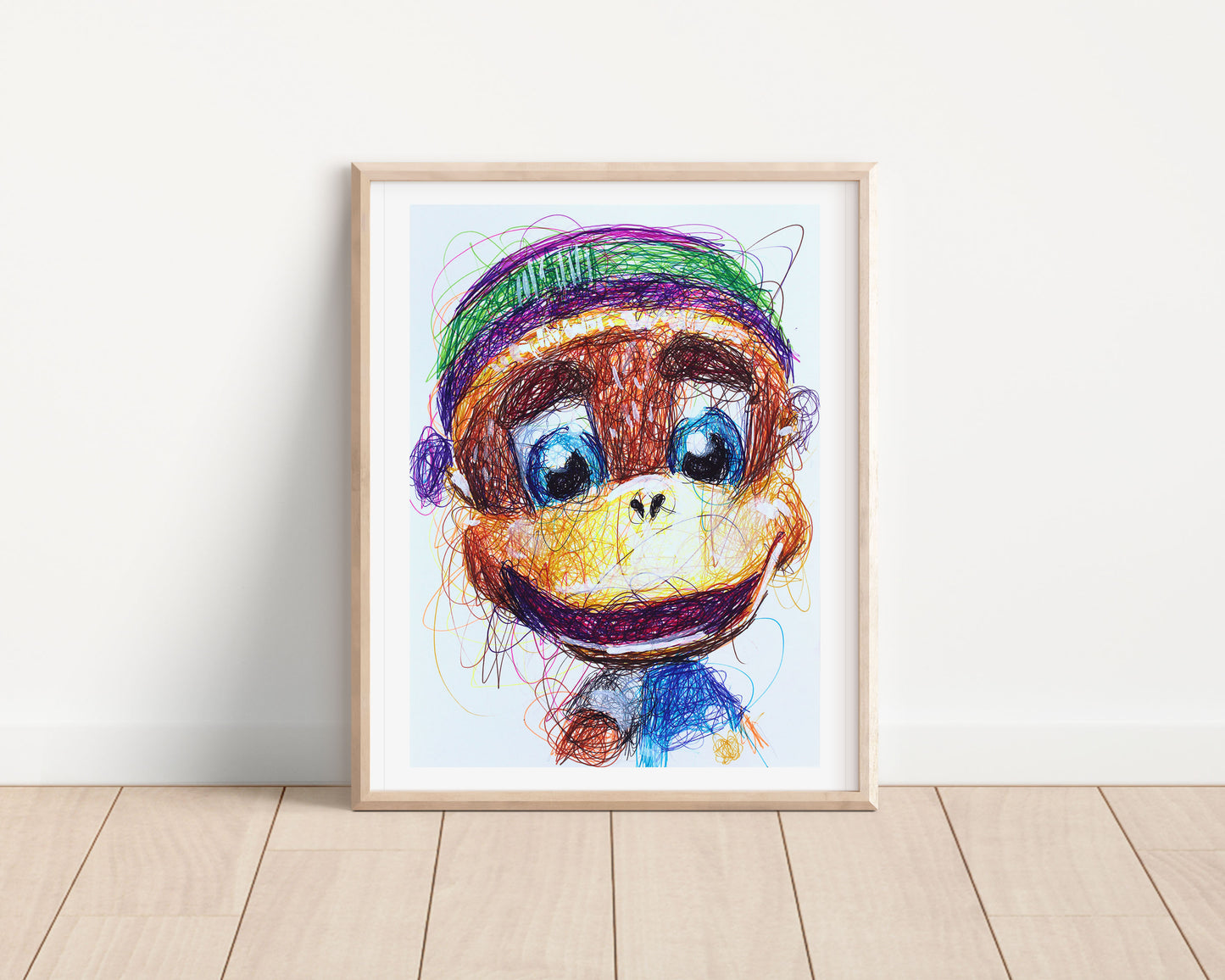 Tiny Kong Ballpoint Pen Scribble Art Print