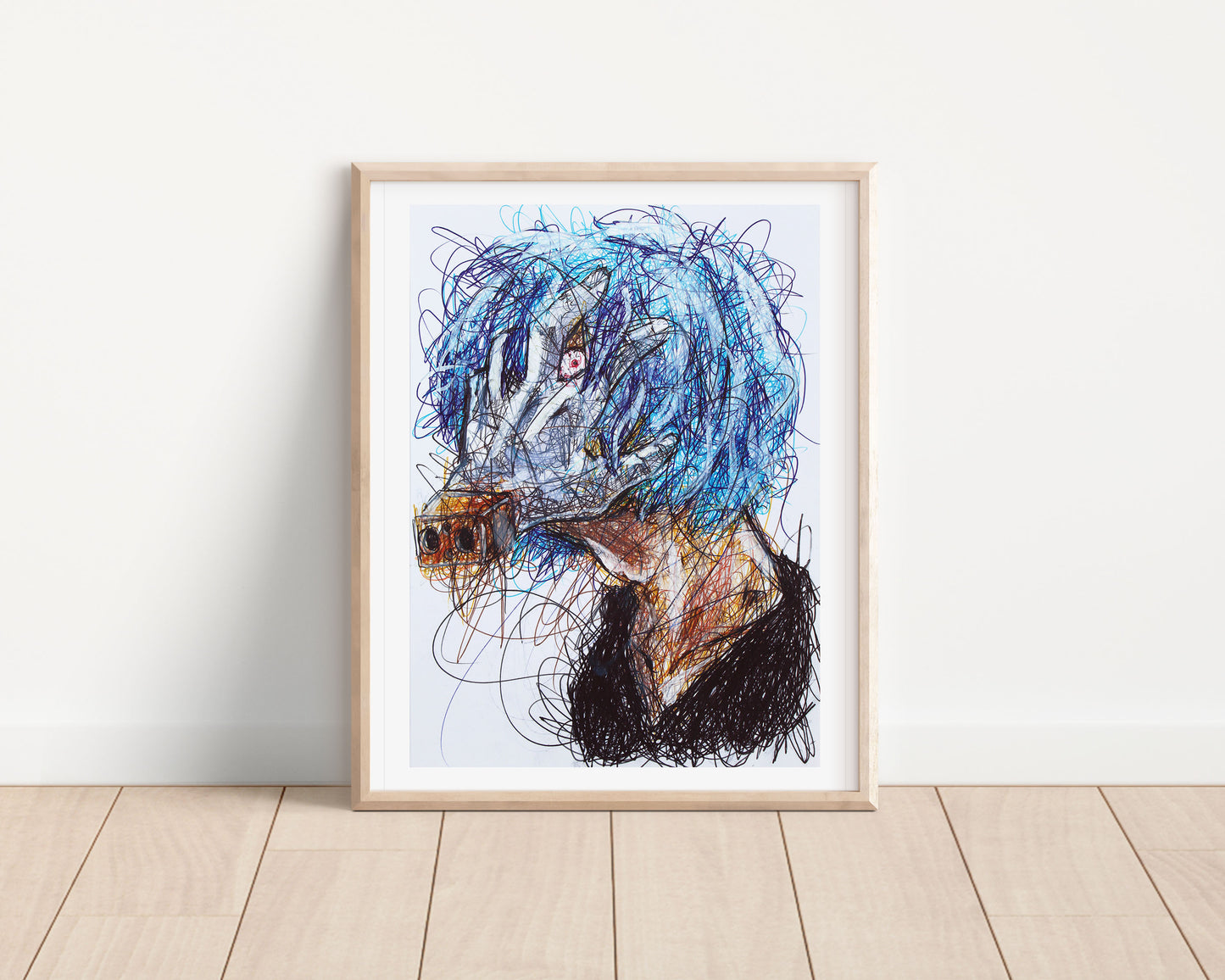 Tomura Ballpoint Pen Scribble Art Print