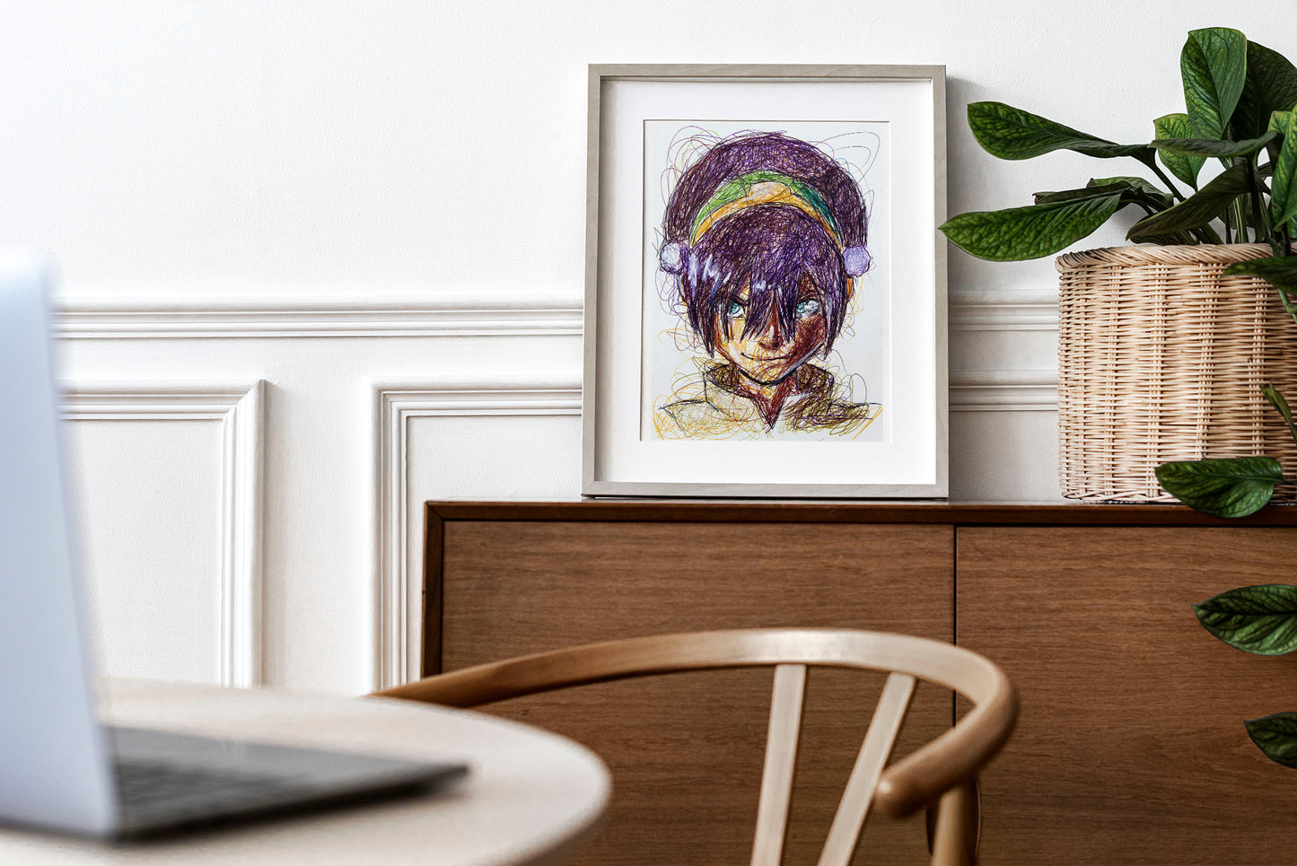 Toph Ballpoint Pen Scribble Art Print
