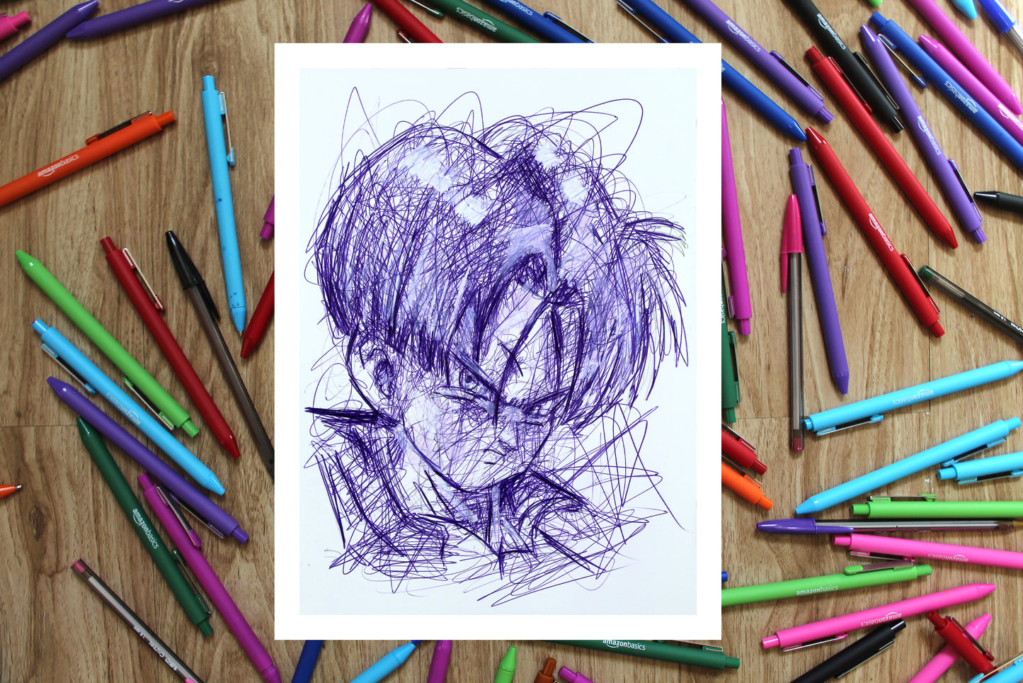 Trunks Ballpoint Pen Scribble Art Print