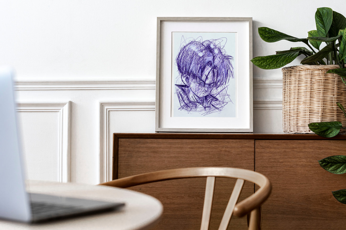 Trunks Ballpoint Pen Scribble Art Print