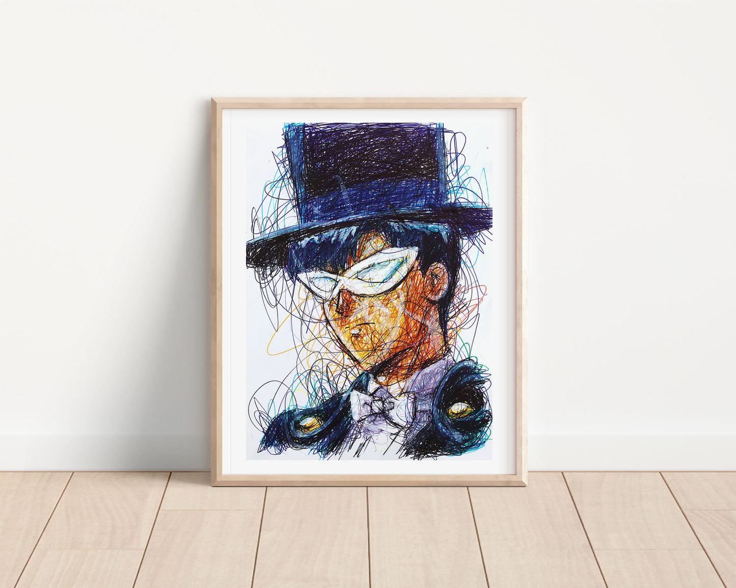 Tuxedo Mask Ballpoint Pen Scribble Art Print