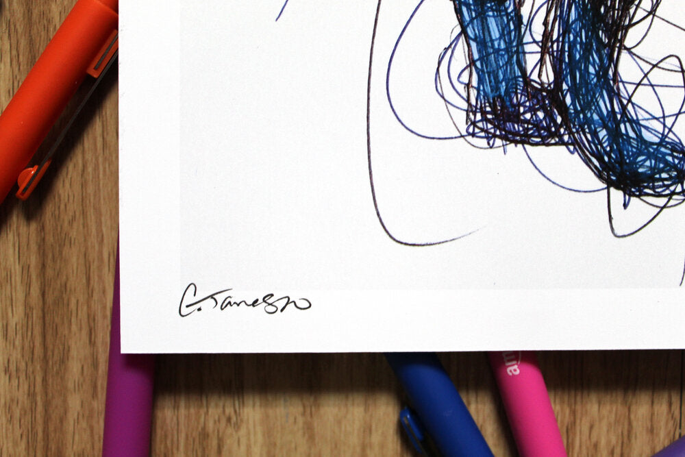 Umbreon Ballpoint Pen Scribble Art Print-Cody James by Cody