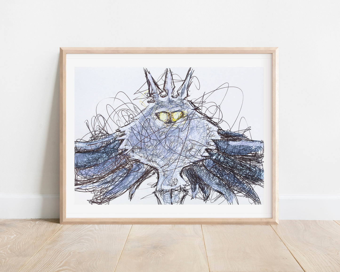 Unnamed Moth Ballpoint Pen Scribble Art Print
