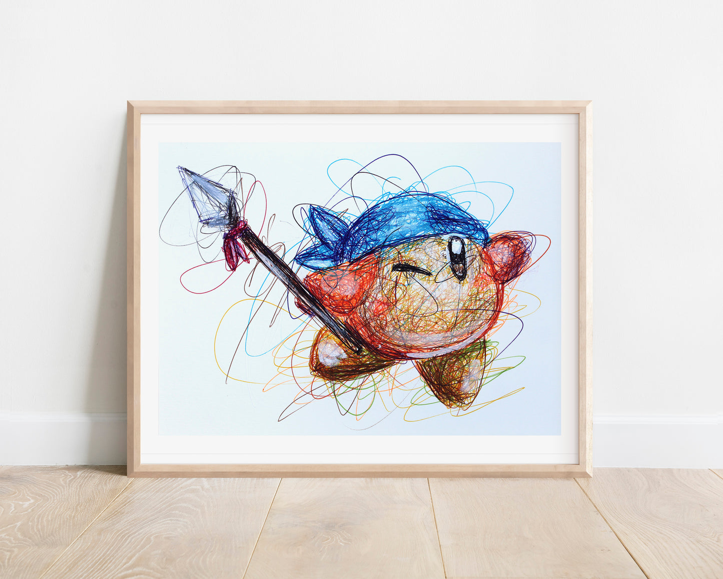 Waddle Dee Ballpoint Pen Scribble Art Print