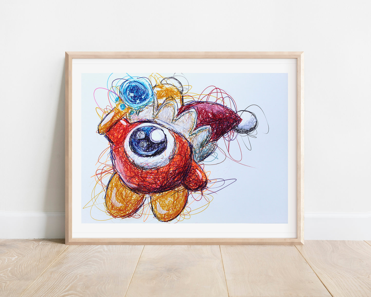Waddle Doo Ballpoint Pen Scribble Art Print
