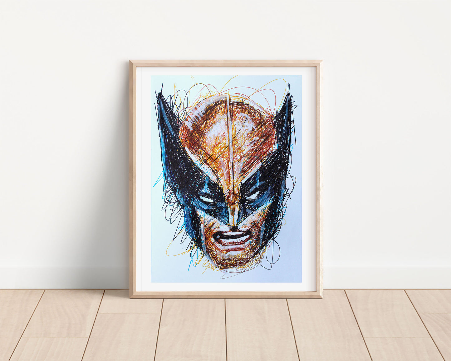 Wolverine Ballpoint Pen Scribble Art Print