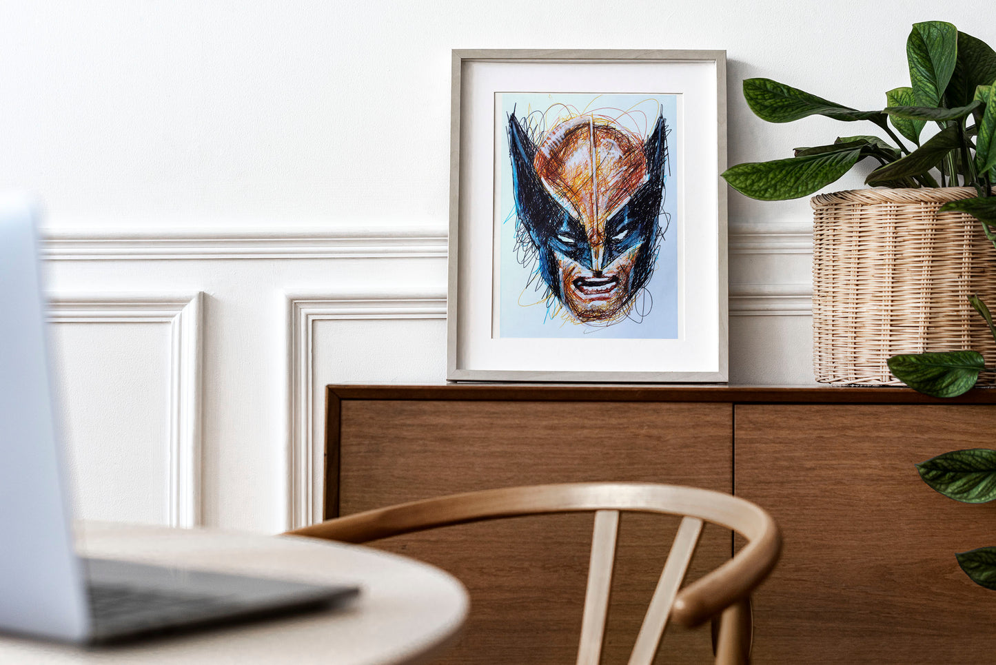 Wolverine Ballpoint Pen Scribble Art Print