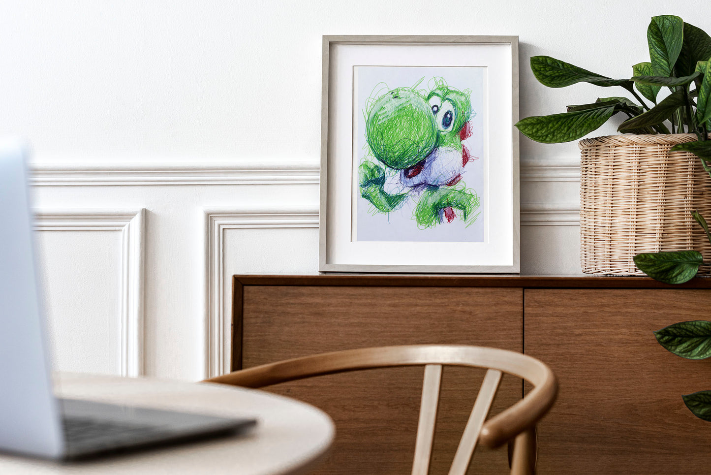 Yoshi Ballpoint Pen Scribble Art Print
