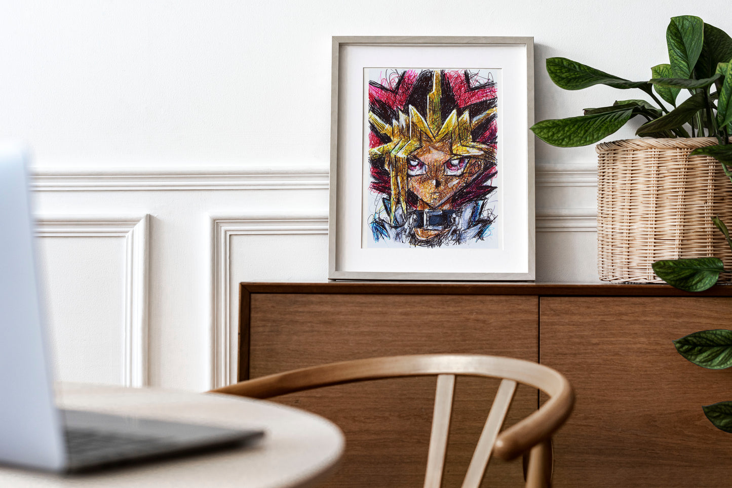 Yu-Gi-Oh Ballpoint Pen Scribble Art Print