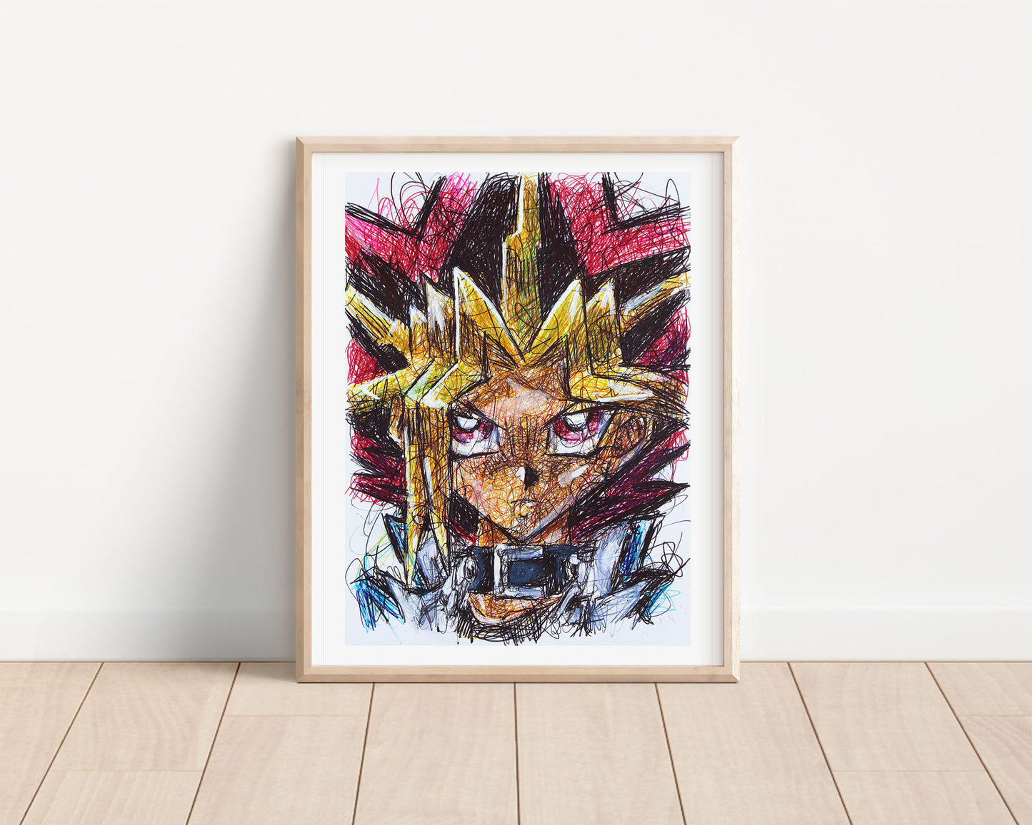 Yu-Gi-Oh Ballpoint Pen Scribble Art Print