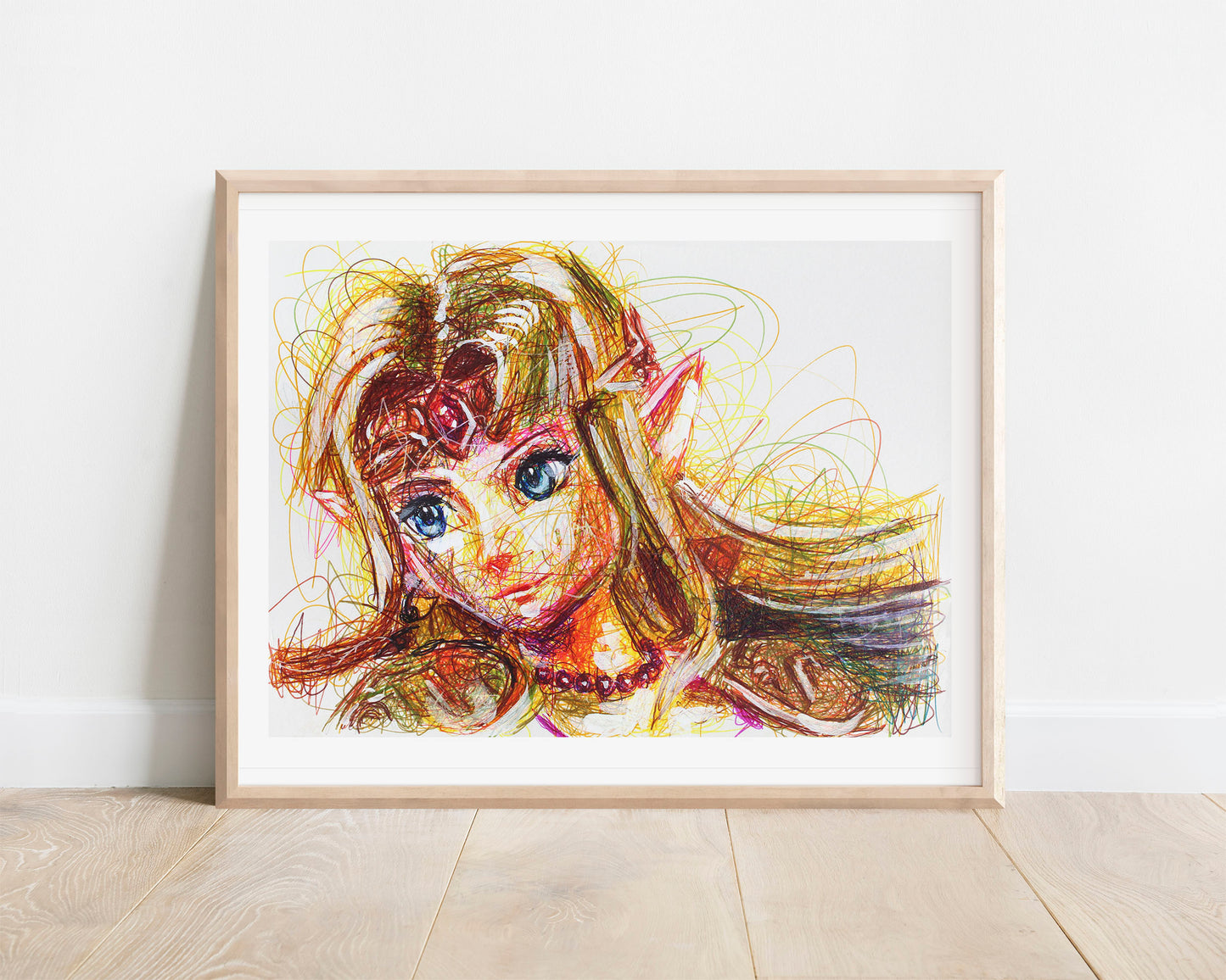 Zelda Ballpoint Pen Scribble Art Print