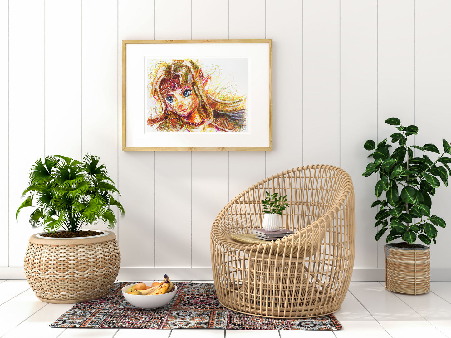 Zelda Ballpoint Pen Scribble Art Print