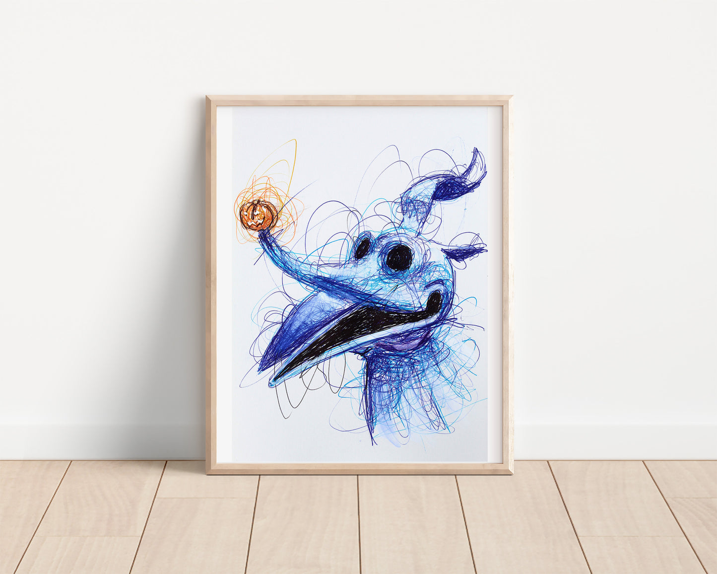 Zero Ballpoint Pen Scribble Art Print