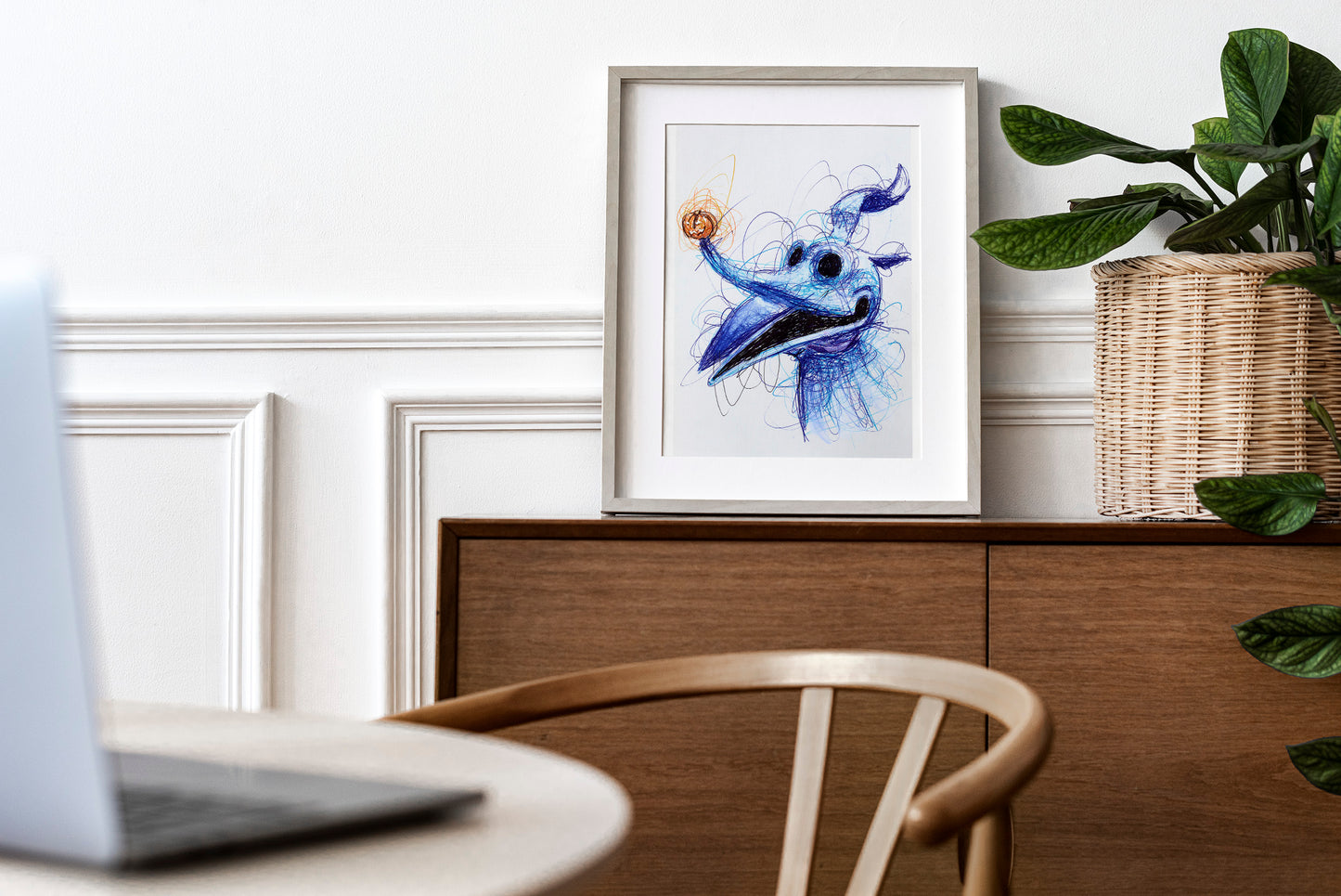 Zero Ballpoint Pen Scribble Art Print