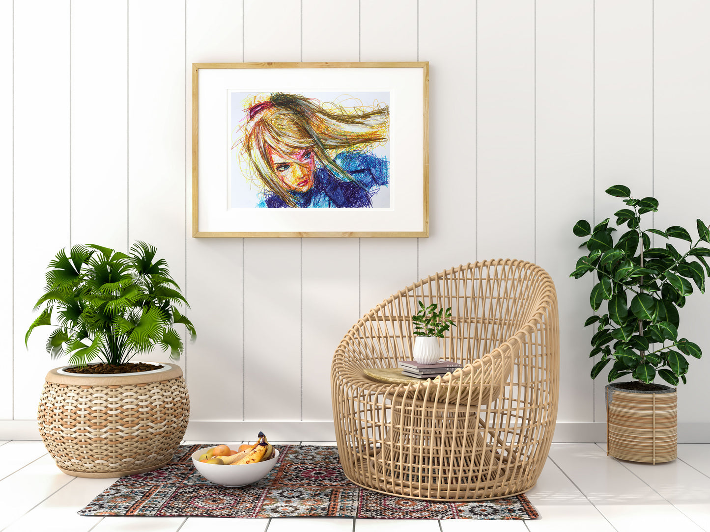 Zero Suit Samus Ballpoint Pen Scribble Art Print