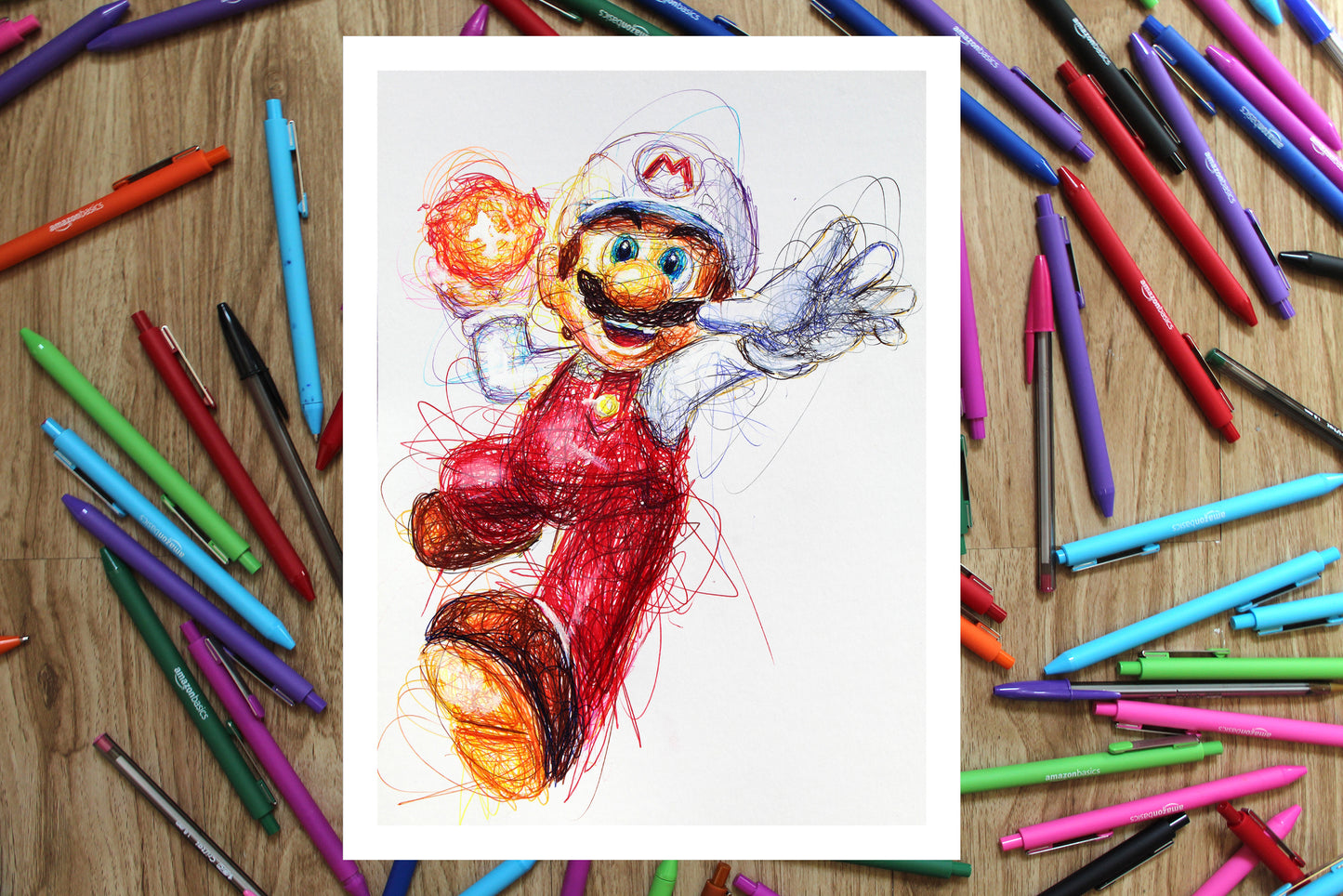 Fire Flower Mario Ballpoint Pen Print